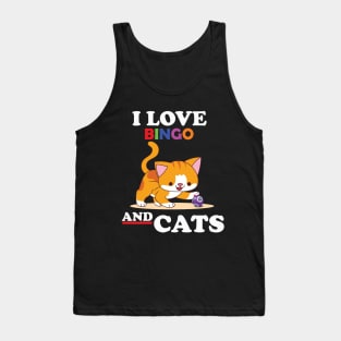 Gambling Cat Lover I Love Bingo And Cats Bingo Player Bingo Tank Top